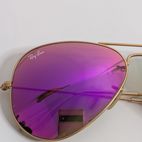 Ray-Ban Aviator sunglasses RB3025 large metal pink lens - Picture 9 of 14
